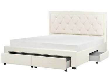 Lit avec tiroirs de rangement velours lievin 180 x 200 cm