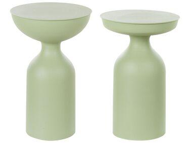 Lot de 2 tables d/&#39;appoint en m/xc3/xa9tal vert cota/tenjo