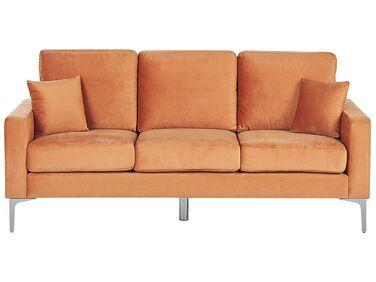 Canap/xc3/xa9 en velours 3 places orange gavle