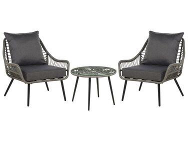 Ensemble pour bistro avec coussins laureto gris Ensemble pour bistro avec coussins laureto gris