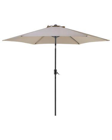 Parasol de jardin en aluminium avec toile beige taupe Parasol de jardin en aluminium avec toile beige taupe
