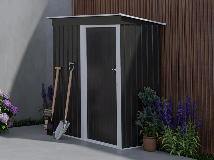 Abri de jardin métal en acier galvanisé gris 1,1 m² - porte