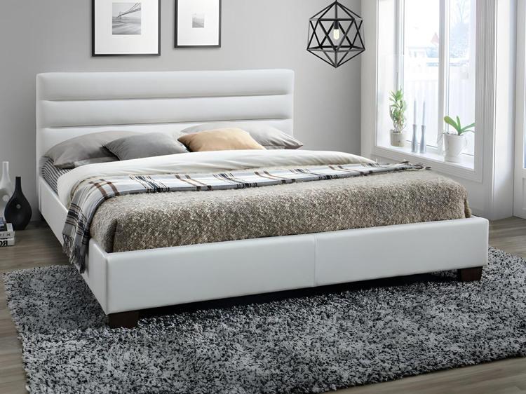 Lit faustin -140x190cm -simili blanc - l205.5xp145xh89cm Lit faustin -140x190cm -simili blanc - l205.5xp145xh89cm