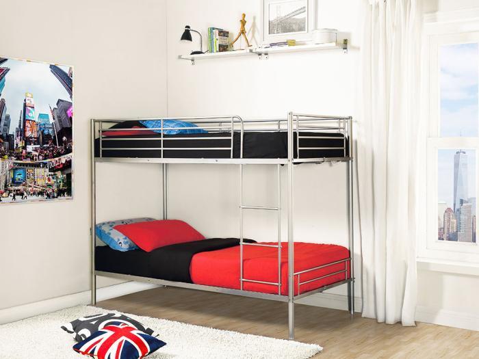 Lits superposés duotis ii - 2 x 90 x 190 cm argent avec Lits superposés duotis ii - 2 x 90 x 190 cm argent avec