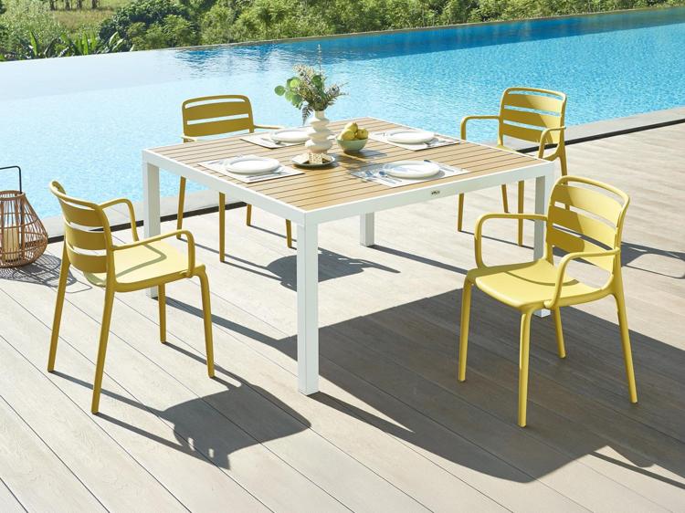 Lot de 2 fauteuils de jardin empilables en polypropylène -