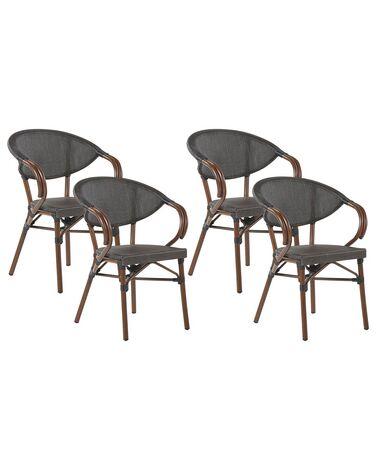 Lot de 4 chaises de jardin caspri m/xc3/xa9tal gris Lot de 4 chaises de jardin caspri m/xc3/xa9tal gris