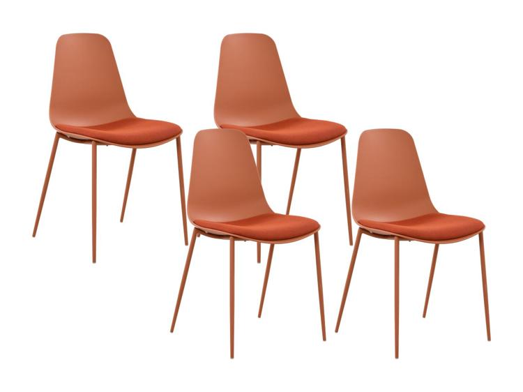 Lot de 4 chaises de jardin en polypropylène et métal -