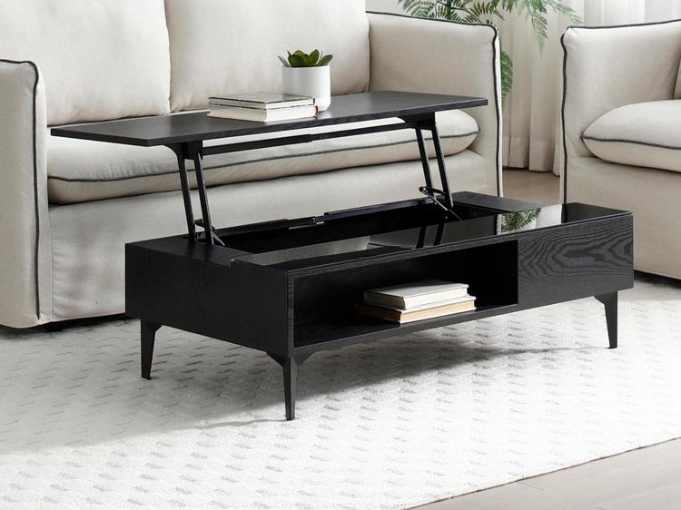 Table basse avec plateau relevable et 1 niche en mdf et Table basse avec plateau relevable et 1 niche en mdf et