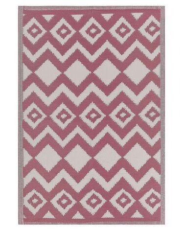 Tapis ext/xc3/xa9rieur au motif zigzag rose 120 x 180 cm