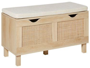 Banc de rangement en bois clair washington Banc de rangement en bois clair washington