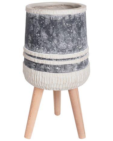 Cache-pot sur pied arisaema c/xc3/xa9ramique 27 cm gris