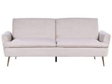 Canap/xc3/xa9 convertible 3 places en velours beige clair Canap/xc3/xa9 convertible 3 places en velours beige clair