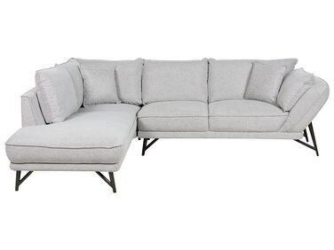 Canap/xc3/xa9 d/&#39;angle c/xc3/xb4t/xc3/xa9 droit en lin gris