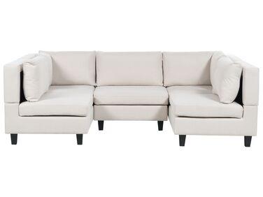 Canap/xc3/xa9 modulable 5 places en tissu beige clair unstad Canap/xc3/xa9 modulable 5 places en tissu beige clair unstad