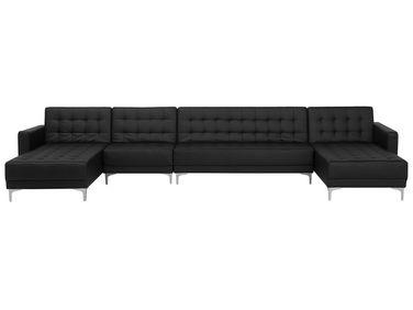 Canap/xc3/xa9 panoramique convertible en cuir pu noir 6 Canap/xc3/xa9 panoramique convertible en cuir pu noir 6