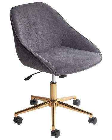 Chaise de bureau bardsdale velours gris fonc/xc3/xa9