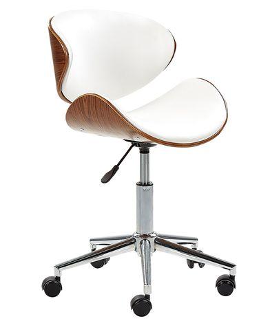 Chaise de bureau rotterdam cuir pu blanc