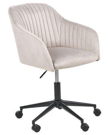 Chaise de bureau venice velours taupe