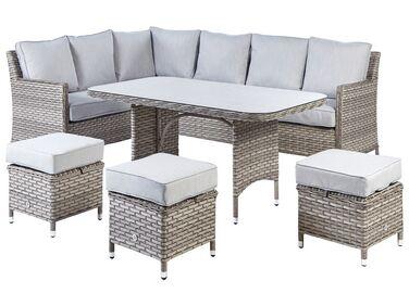 Ensemble de salon de jardin avec table et ottoman 9 places Ensemble de salon de jardin avec table et ottoman 9 places
