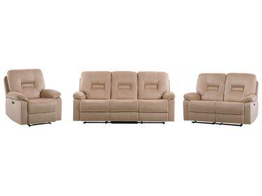 Ensemble de salon /xc3/xa9lectrique inclinable en velours