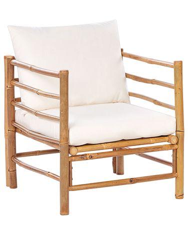 Fauteuil de jardin cerreto bambou blanc cass/xc3/xa9