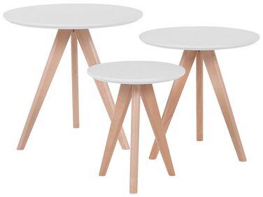 Lot de 3 tables appoint blanches vegas