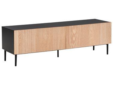 Meuble tv blythe bois fr/xc3/xaane naturel noir