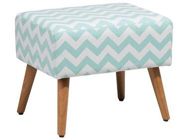 Petit tabouret blanc et vert menthe manteo