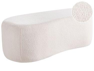 Pouf en boucl/xc3/xa9 blanc cass/xc3/xa9 bayard
