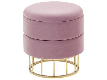 Pouf en velours rose avec rangement elgin Pouf en velours rose avec rangement elgin