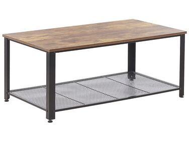 Table basse bois fonc/xc3/xa9 et noire 106 x 60 cm aston Table basse bois fonc/xc3/xa9 et noire 106 x 60 cm aston