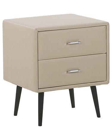 Table de nuit /xc3/xa0 2 tiroirs essonne cuir pu beige