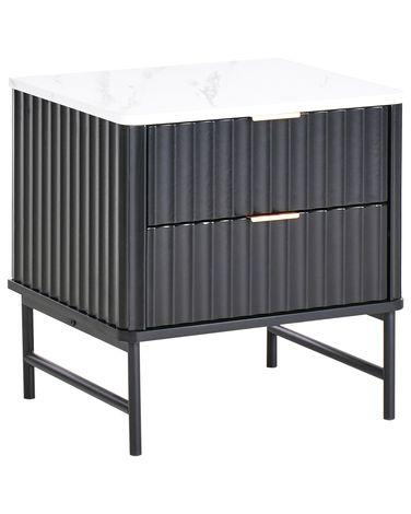 Table de nuit /xc3/xa0 2 tiroirs glastonbury marbre blanc