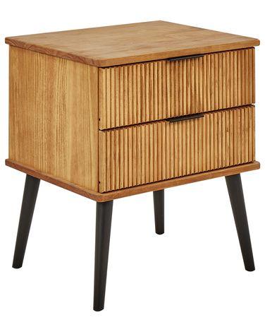Table de nuit /xc3/xa0 2 tiroirs timmins bois de pin marron