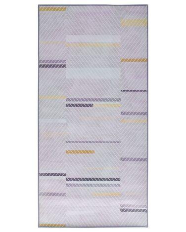Tapis 150 x 80 cm gris et jaune ergenli