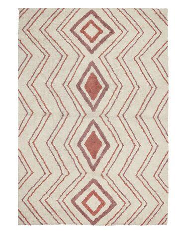 Tapis en coton beige et rose 140 x 200 cm kastamonu Tapis en coton beige et rose 140 x 200 cm kastamonu
