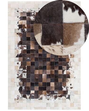Tapis en cuir 160 x 230 marron/beige okculu
