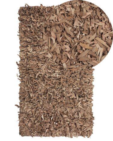 Tapis en cuir beige 80 x 150 cm mut