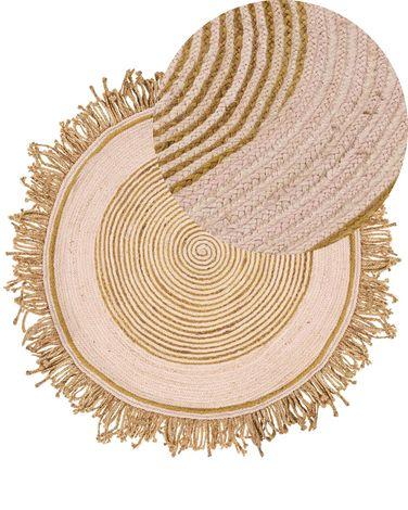 Tapis en jute beige /xe2/x8c/x80 140 cm godekli