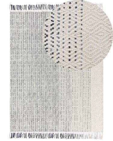 Tapis en laine blanc et gris 160 x 230 cm omerli Tapis en laine blanc et gris 160 x 230 cm omerli