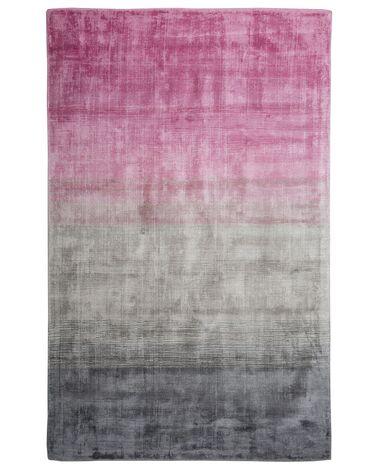Tapis gris-rose 140 x 200 cm ercis