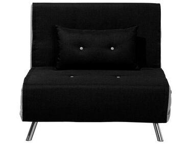 Banquette convertible 1 place en tissu noir farris Banquette convertible 1 place en tissu noir farris