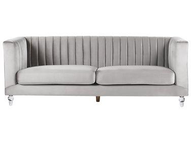 Canap/xc3/xa9 3 places en velours gris clair arvika Canap/xc3/xa9 3 places en velours gris clair arvika