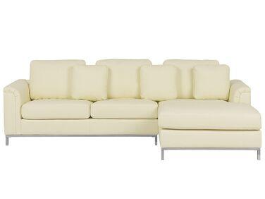 Canap/xc3/xa9 angle /xc3/xa0 gauche 4 places en cuir beige Canap/xc3/xa9 angle /xc3/xa0 gauche 4 places en cuir beige