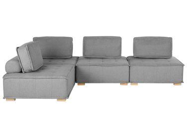 Canap/xc3/xa9 d/'angle modulable 4 places en tissu gris Canap/xc3/xa9 d/'angle modulable 4 places en tissu gris
