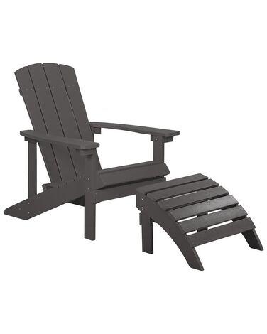 Chaise de jardin adirondack gris fonc/xc3/xa9