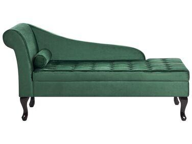 Chaise longue c/xc3/xb4t/xc3/xa9 gauche en velours vert Chaise longue c/xc3/xb4t/xc3/xa9 gauche en velours vert