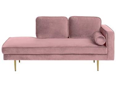 Chaise longue rose poudr/xc3/xa9 c/xc3/xb4t/xc3/xa9 droit