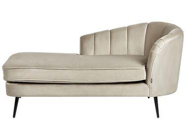 Divan c/xc3/xb4t/xc3/xa9 droit en velours beige allier