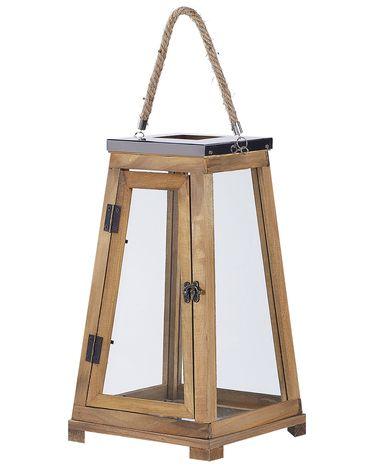 Lanterne pulau bois 39 cm marron